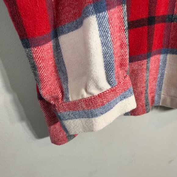 Lovers + Friends Revolve Kaianna Plaid Wool Shacket Women Large Red White Jacket - Picture 11 of 16
